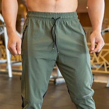 Aidase 2024 Summer Thin Style Ice Silk Fabric Motion Trousers Man Solid Color Elastic Waist Quick Drying Loose Bodybuilding Sweatpants aidase-shop